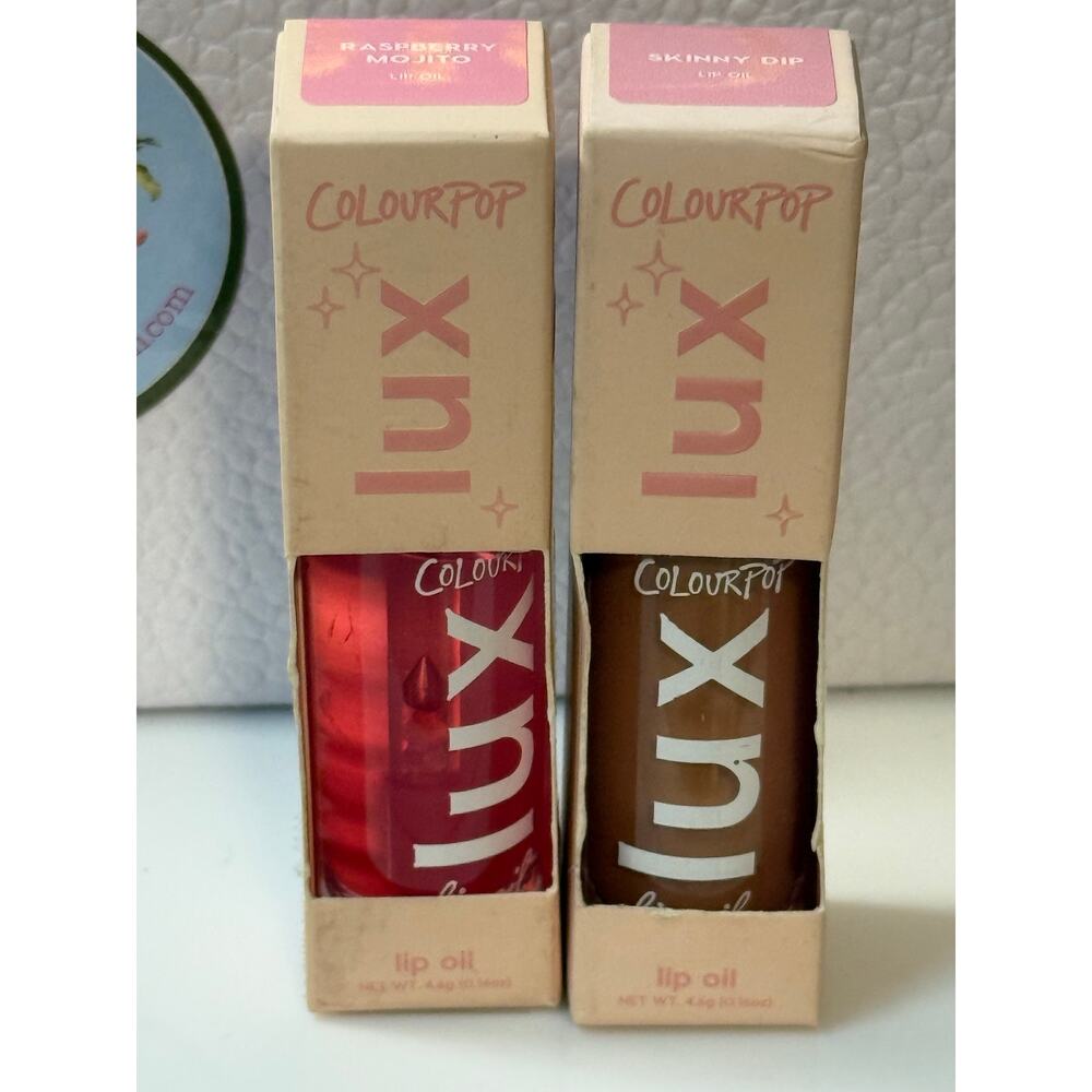 ColourPop Lux Lip Oil BUNDLE - SKINNY DIP & RASPBERRY MOJITO - NEW in box